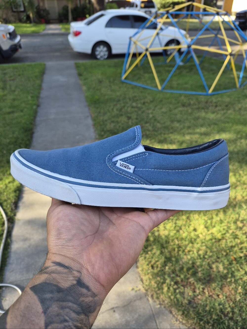 Vans Blue Canvas Slip-On Loafer Sz 10 M